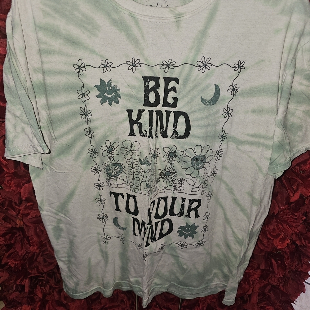 PS/LA Green Tie-Dye Graphic T-Shirt Size O/S